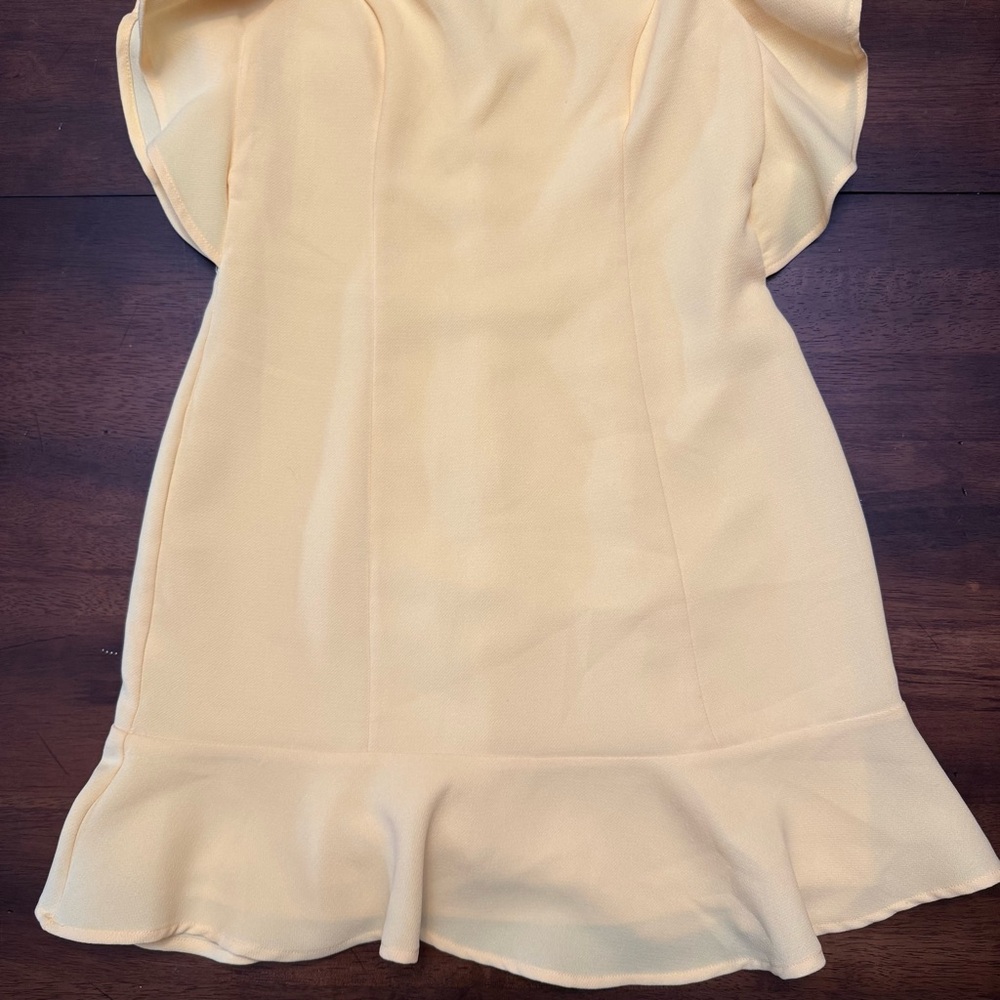 BCBGeneration Ruffle Sleeve Yellow Mini Dress - Picture 5 of 13